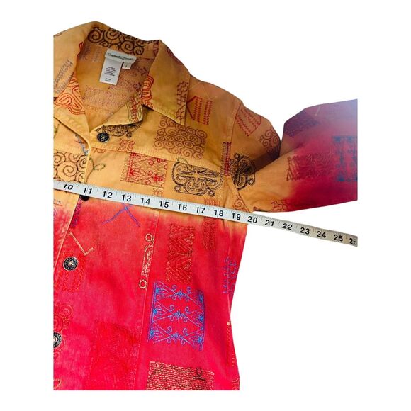 Vintage Coldwater Creek Womens Ombre Embroidery Geometric Button Jacket Small - Picture 6 of 8